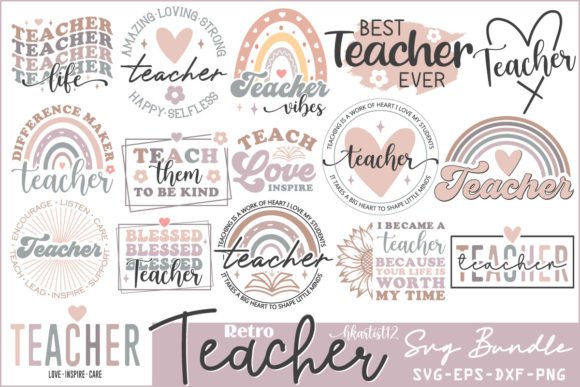 Download Retro Teacher SVG Bundle. - Teacher Collection