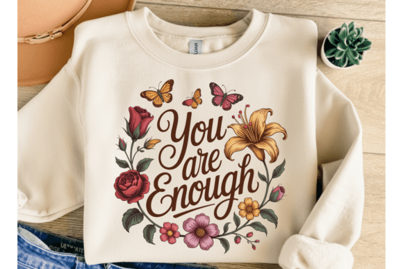 Download You Are Enough Floral PNG Sublimation - You are enough Collection