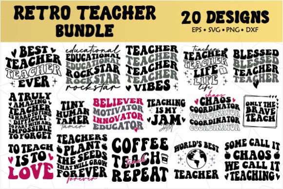 Download Retro Teacher SVG Bundle - Teacher Collection