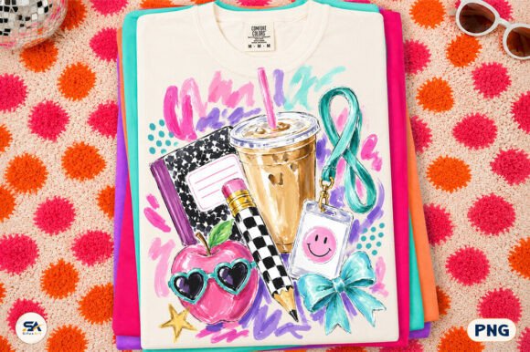 Download Preppy Watercolor Teacher Essentials PNG - Teacher Collection