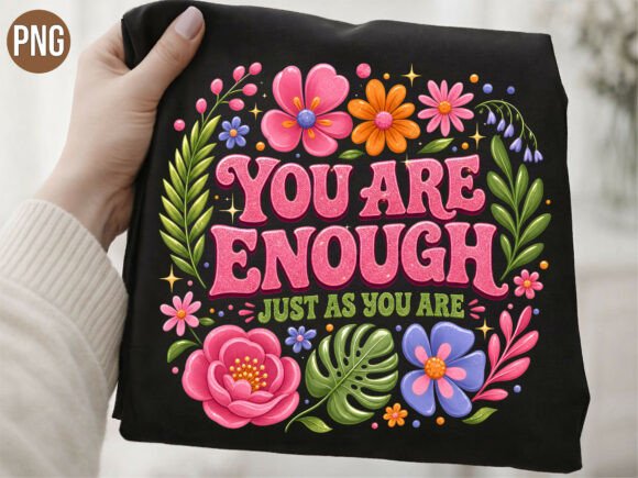 Download You Are Enough Floral Quote PNG Shirt - You are enough Collection