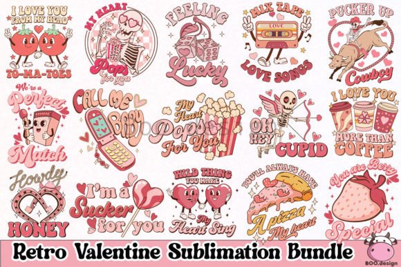 Download Retro Valentine Png Bundle - Retro valentine png bundle Collection