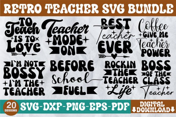 Download Retro Teacher SVG Bundle - Teacher Collection