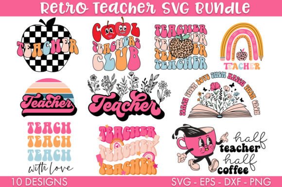 Download Retro Teacher SVG Bundle PNG - Teacher Collection